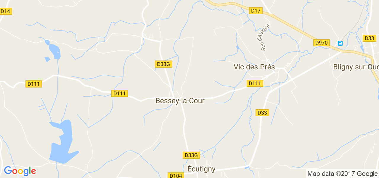 map de la ville de Bessey-la-Cour