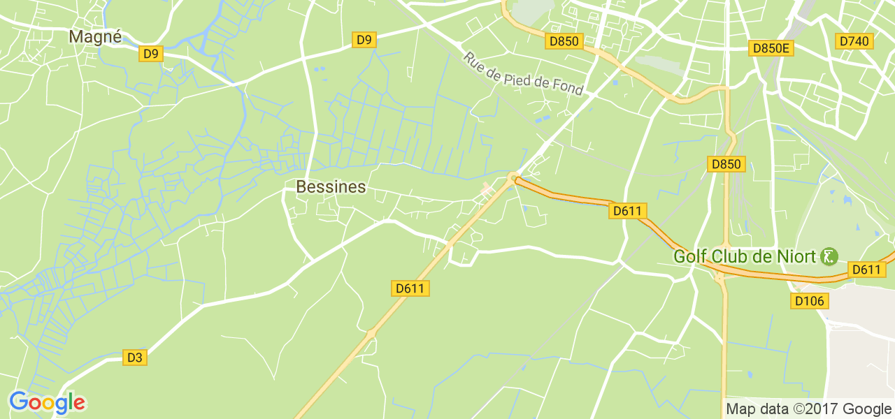 map de la ville de Bessines