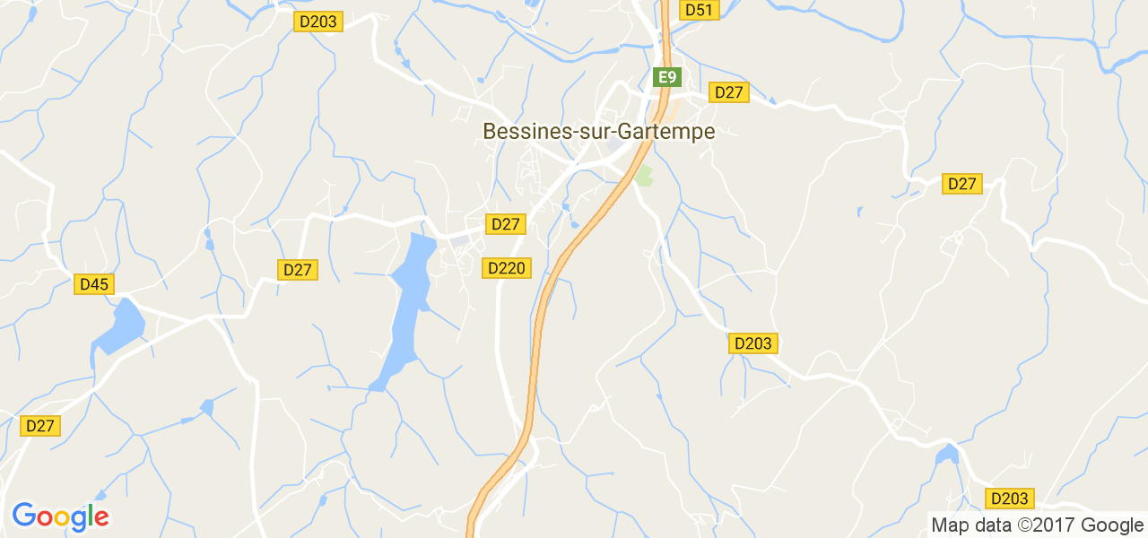 map de la ville de Bessines-sur-Gartempe