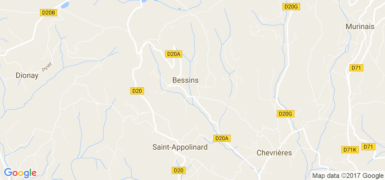 map de la ville de Bessins