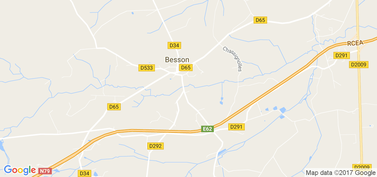 map de la ville de Besson