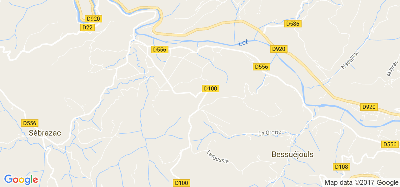 map de la ville de Bessuéjouls