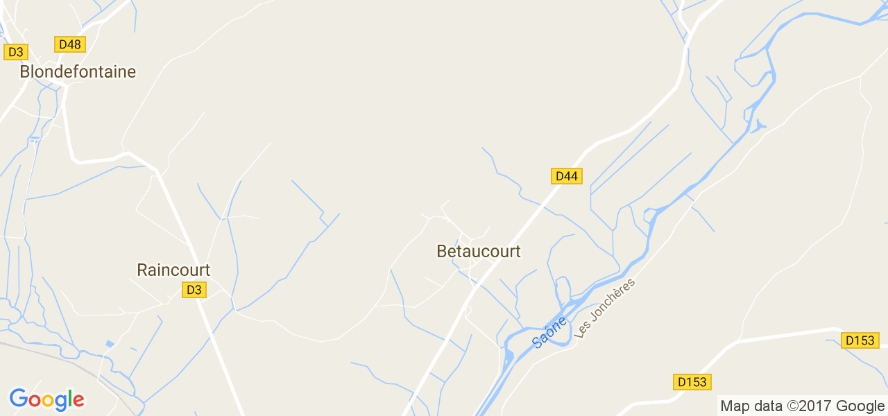 map de la ville de Betaucourt