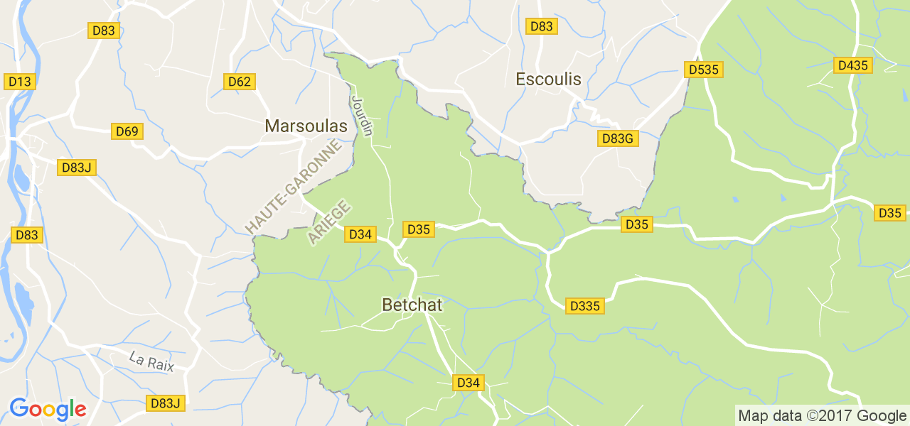 map de la ville de Betchat