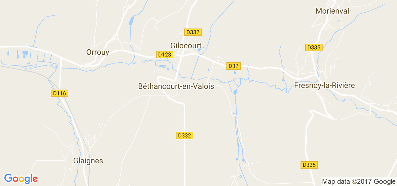 map de la ville de Béthancourt-en-Valois