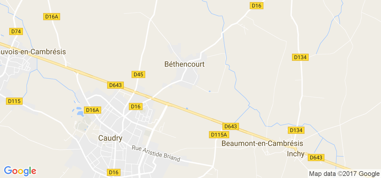 map de la ville de Béthencourt