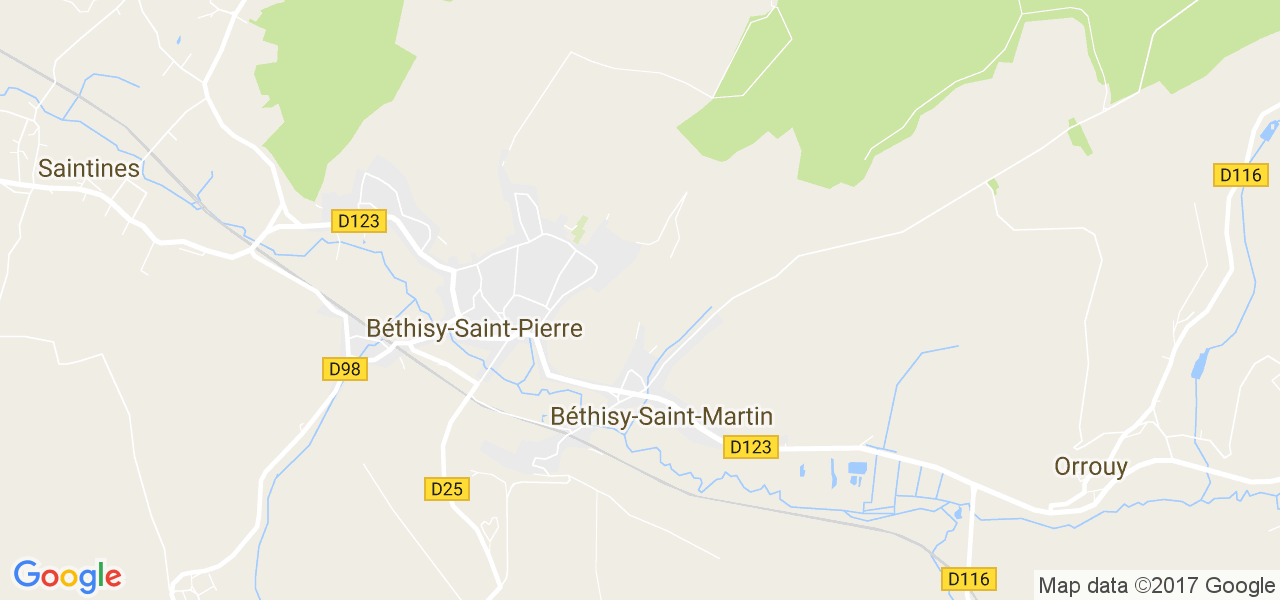 map de la ville de Béthisy-Saint-Pierre