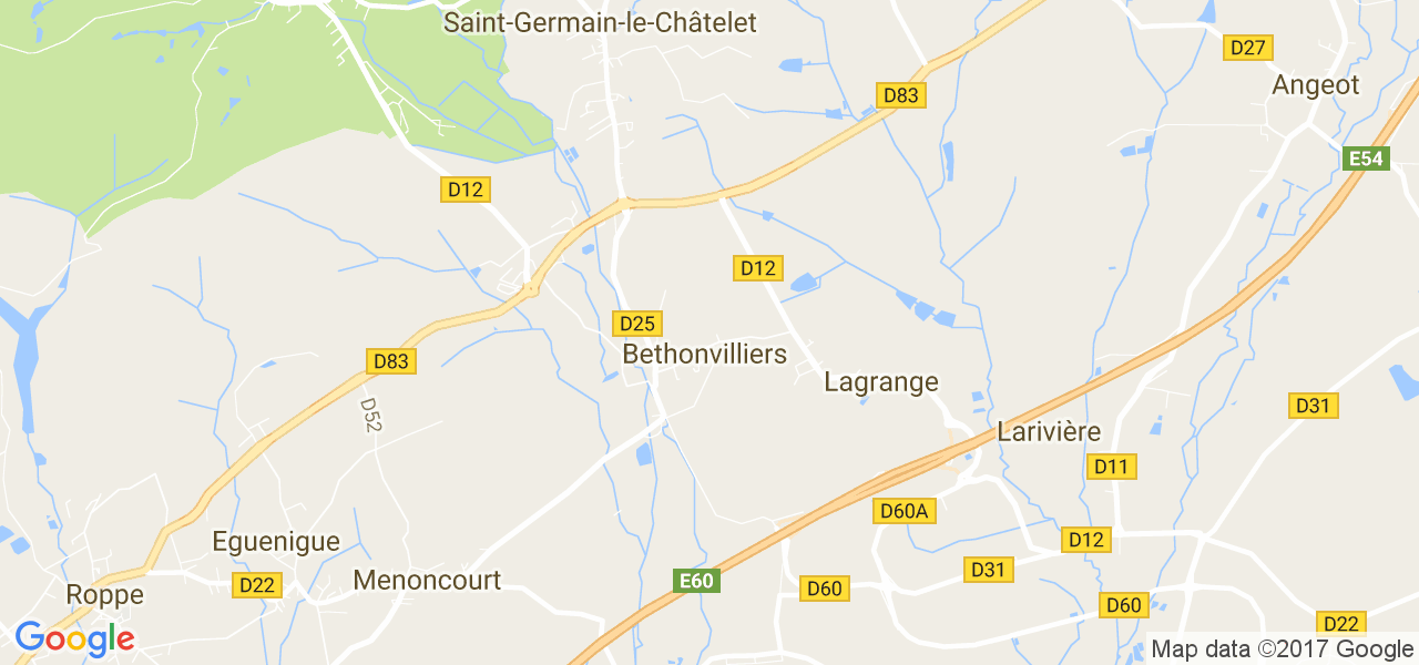 map de la ville de Béthonvilliers