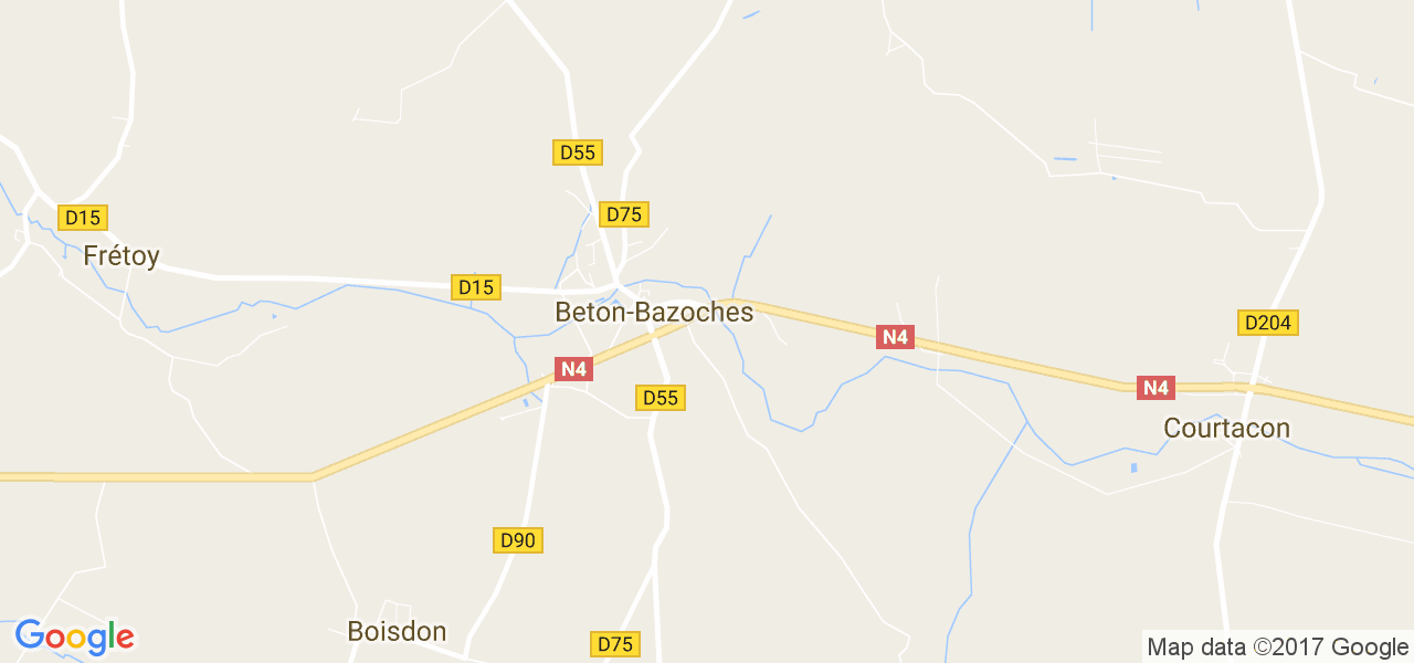 map de la ville de Beton-Bazoches