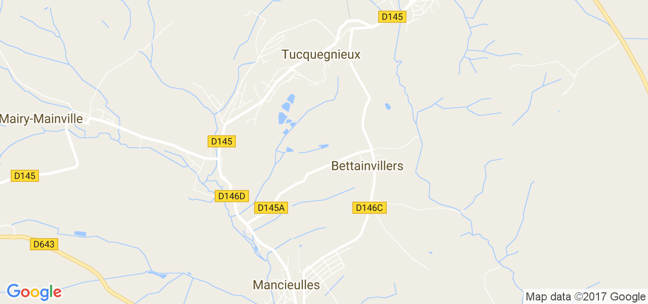 map de la ville de Bettainvillers