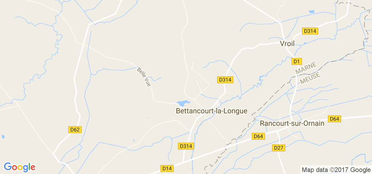 map de la ville de Bettancourt-la-Longue