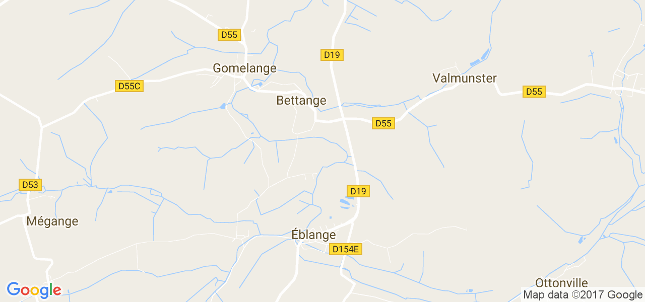 map de la ville de Bettange