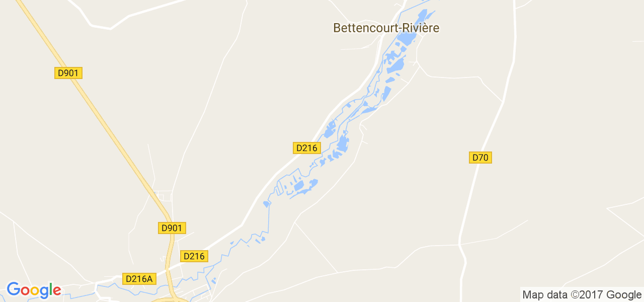 map de la ville de Bettencourt-Rivière