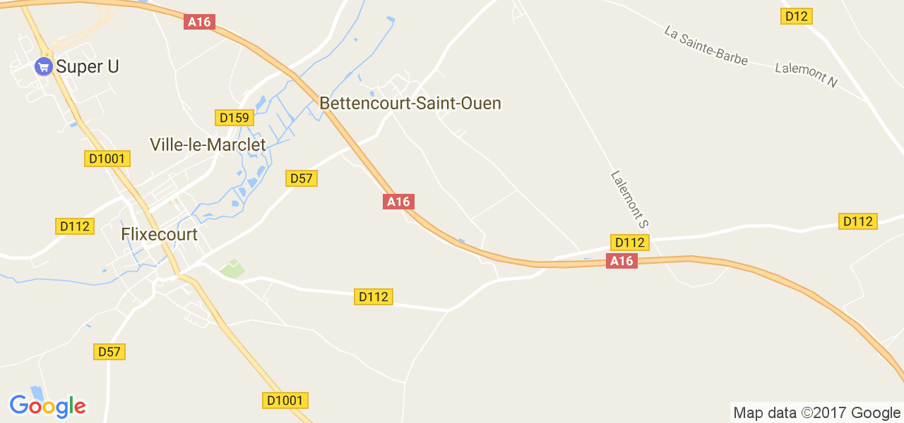 map de la ville de Bettencourt-Saint-Ouen