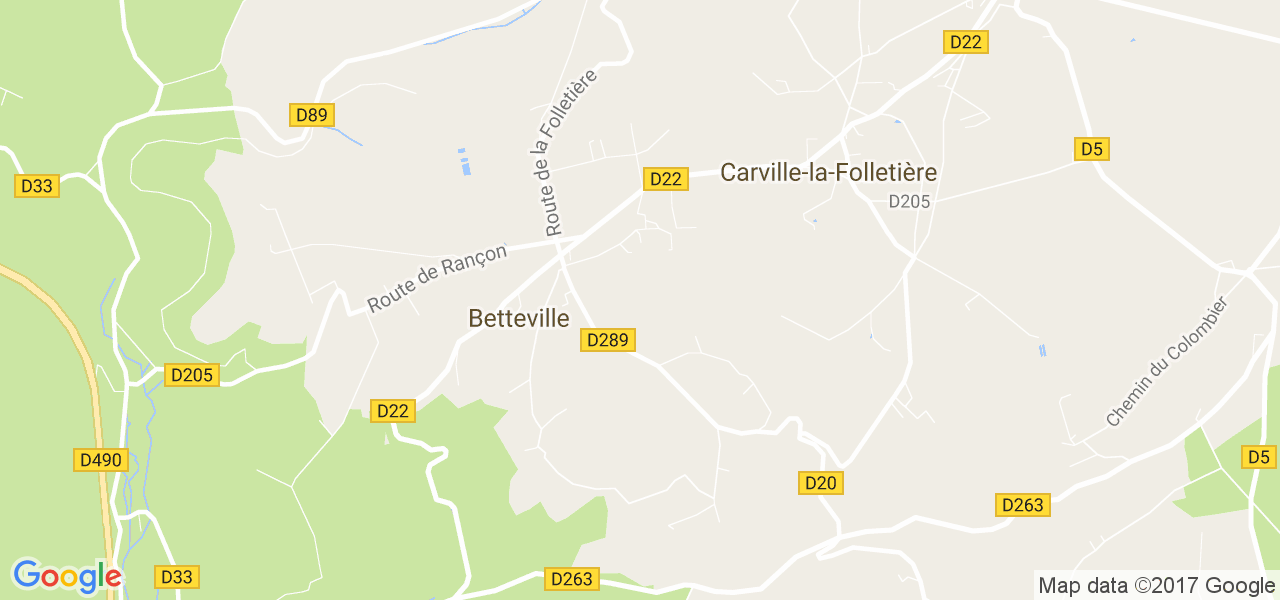 map de la ville de Betteville