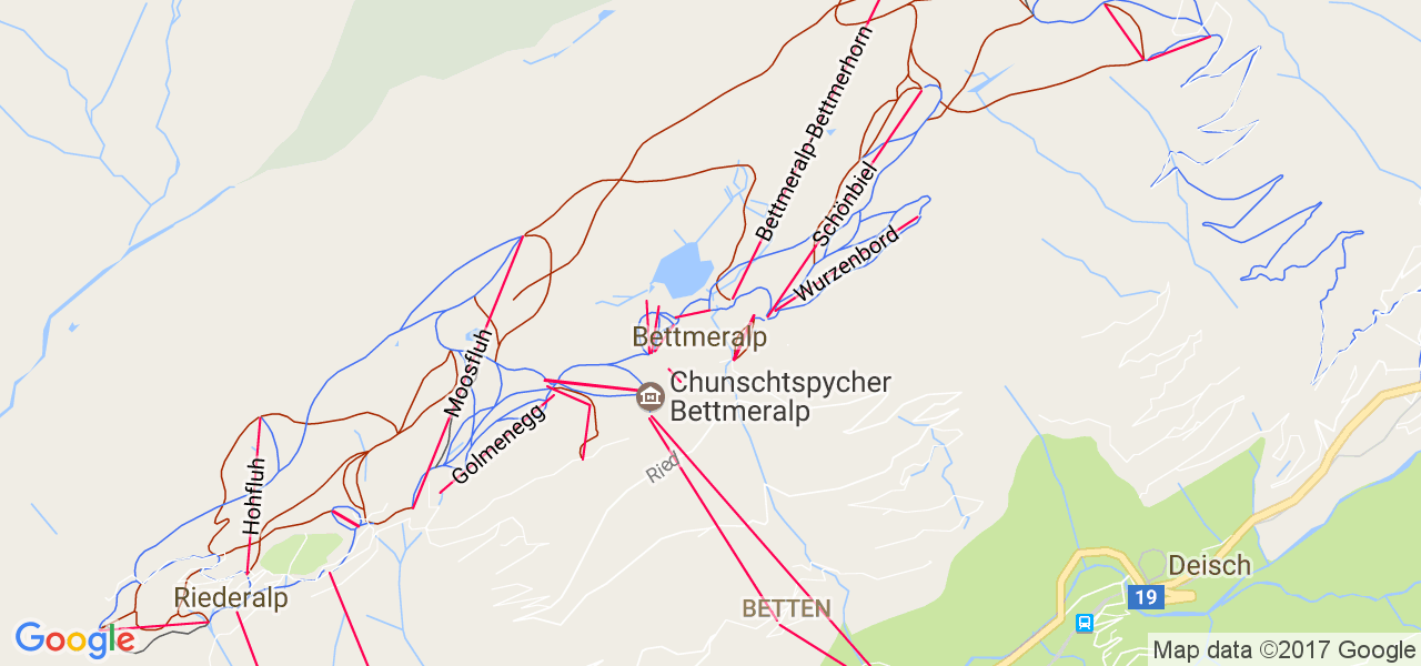 map de la ville de Bettmeralp