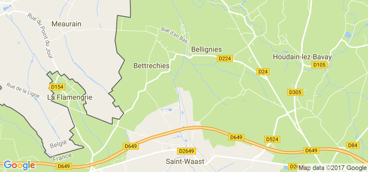 map de la ville de Bettrechies