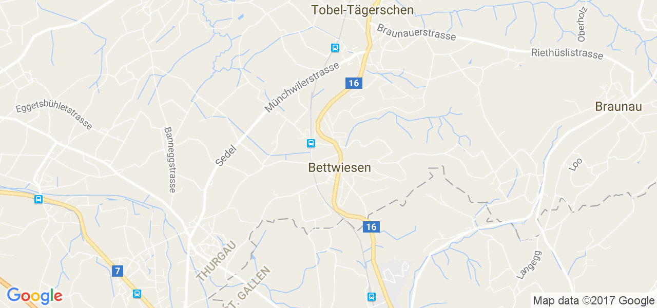 map de la ville de Bettwiesen