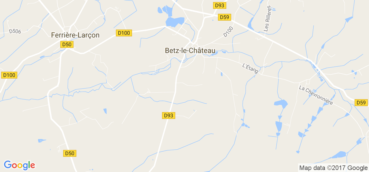 map de la ville de Betz-le-Château