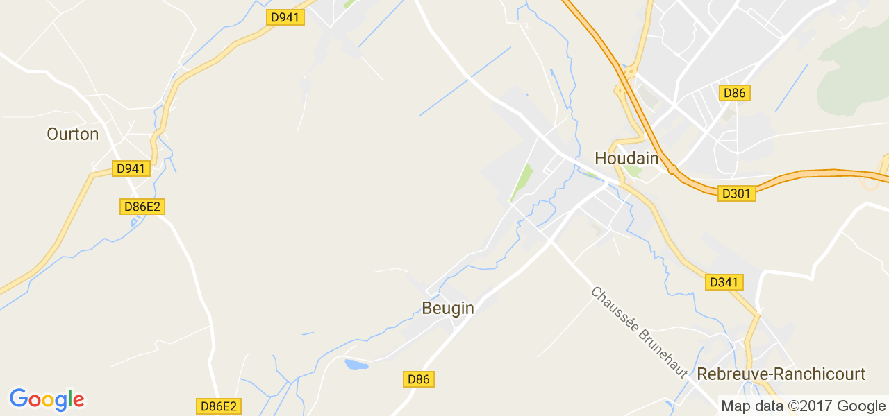 map de la ville de Beugin