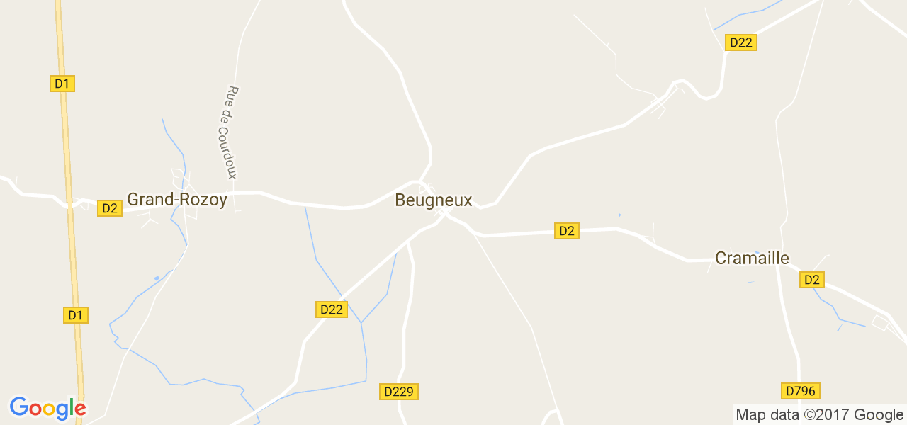 map de la ville de Beugneux