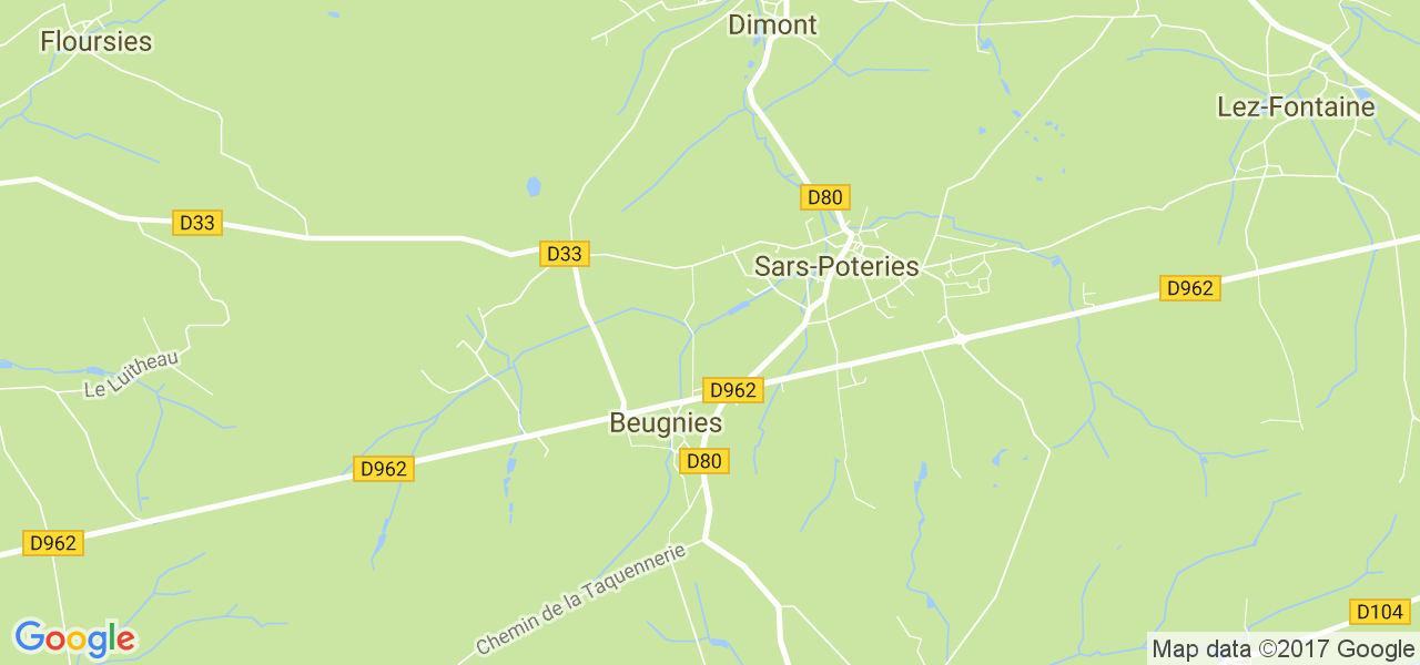 map de la ville de Beugnies