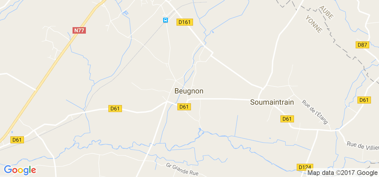 map de la ville de Beugnon