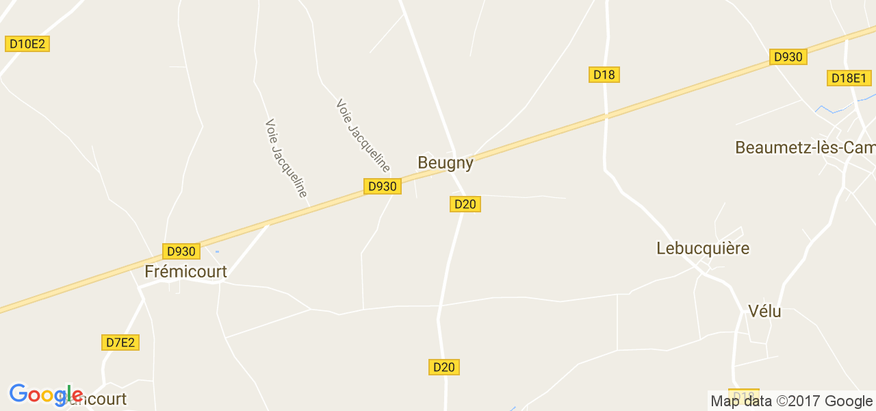 map de la ville de Beugny