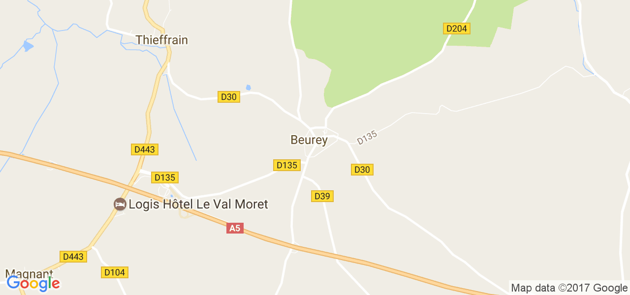 map de la ville de Beurey