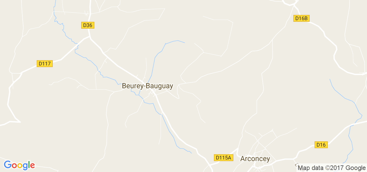 map de la ville de Beurey-Bauguay