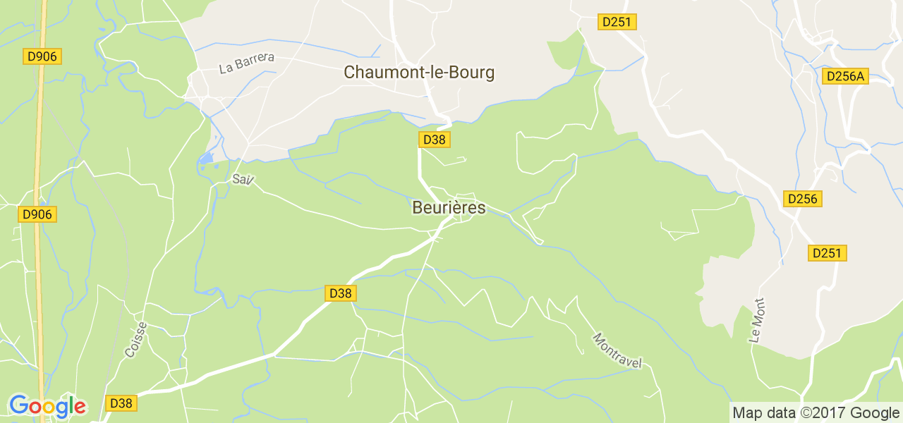 map de la ville de Beurières