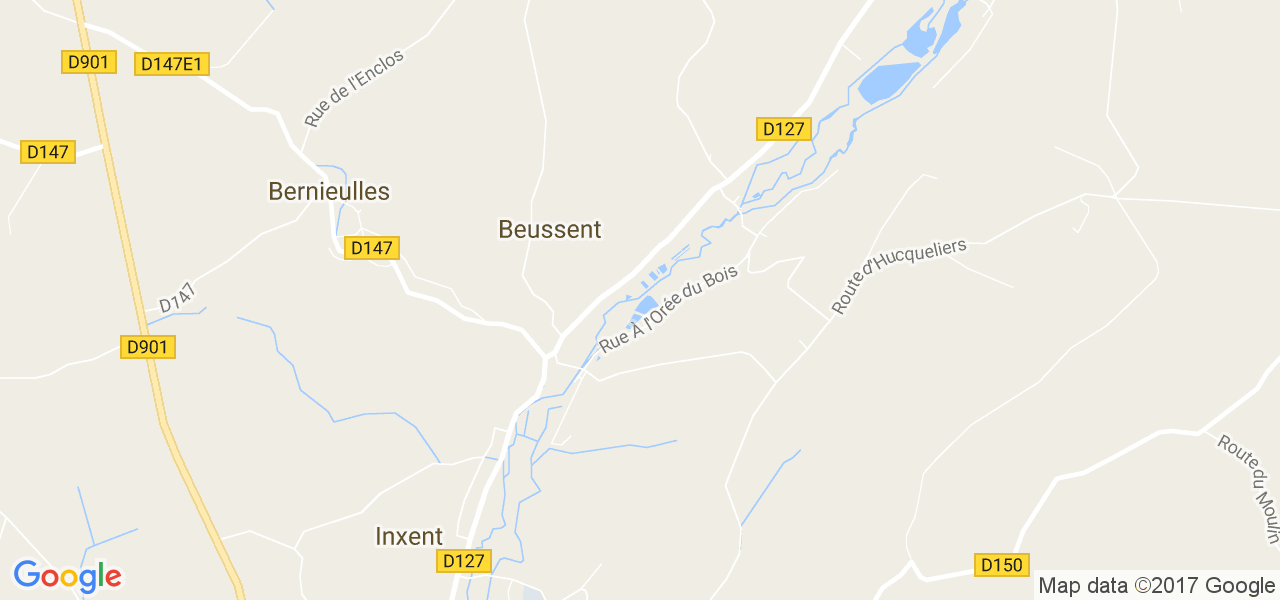 map de la ville de Beussent