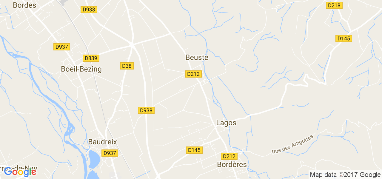 map de la ville de Beuste