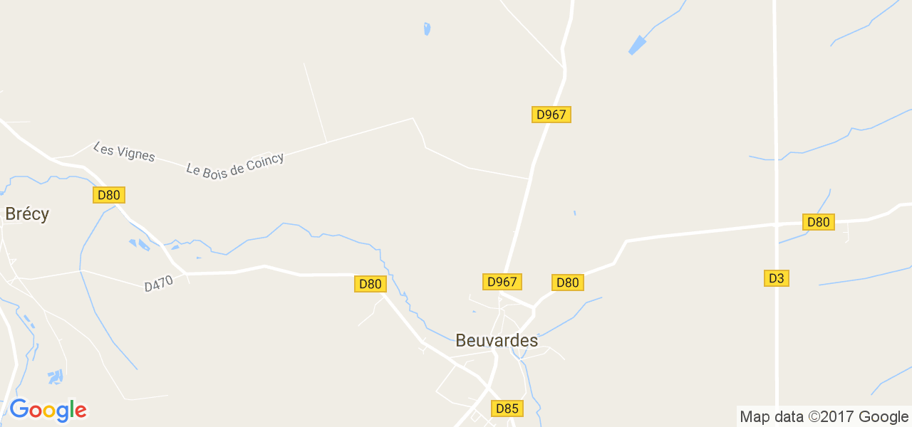 map de la ville de Beuvardes