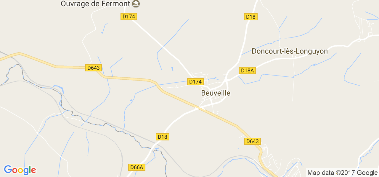 map de la ville de Beuveille