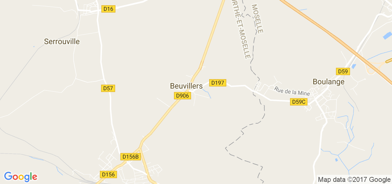 map de la ville de Beuvillers