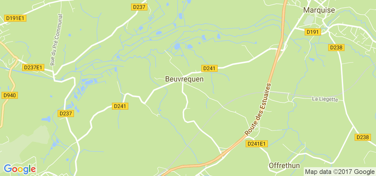 map de la ville de Beuvrequen