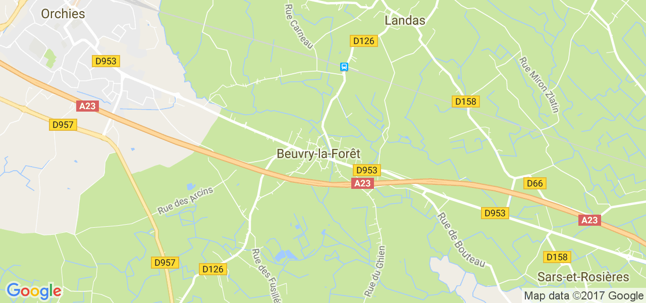 map de la ville de Beuvry-la-Forêt