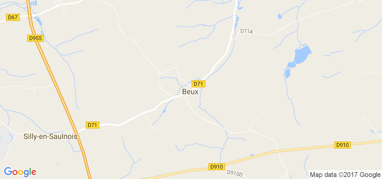 map de la ville de Beux