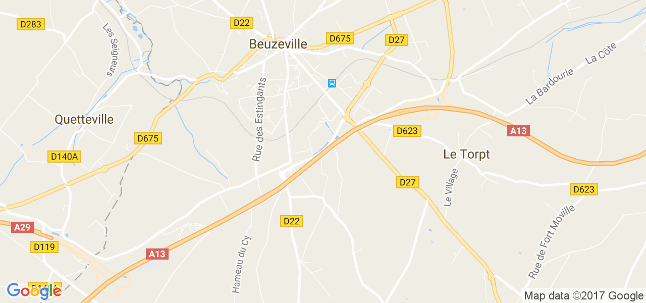 map de la ville de Beuzeville