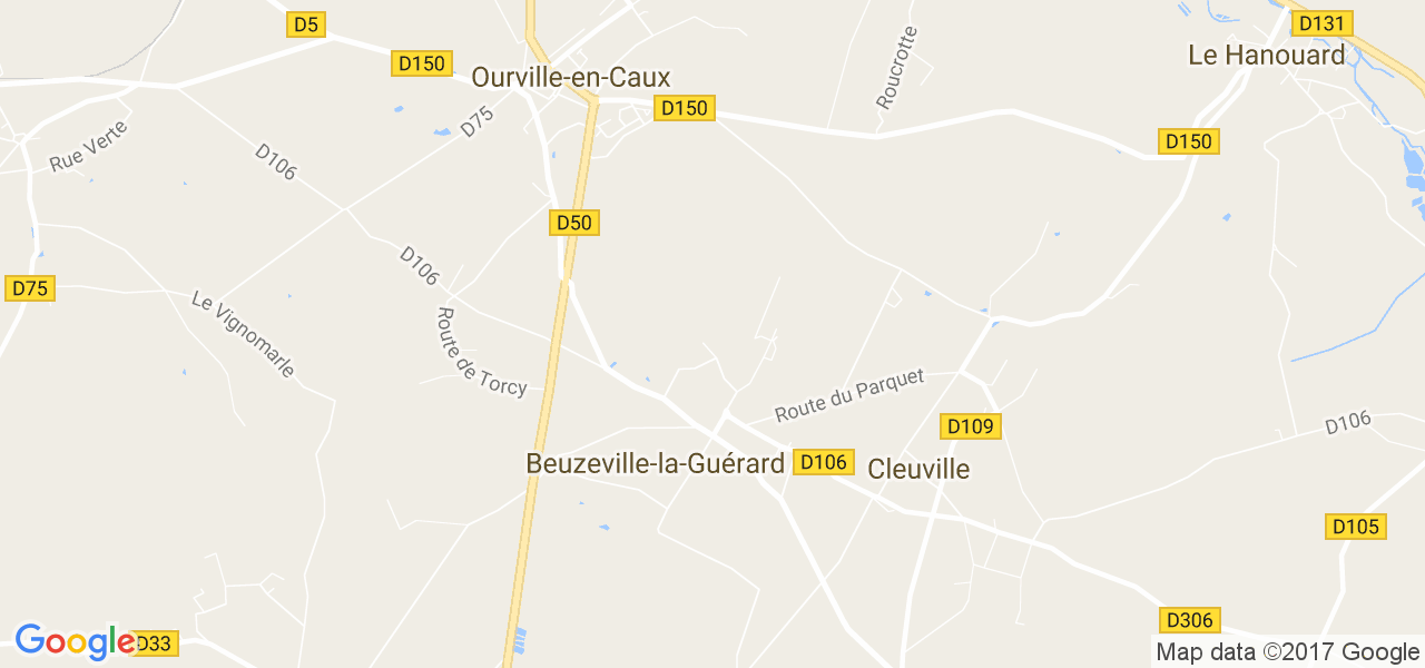 map de la ville de Beuzeville-la-Guérard