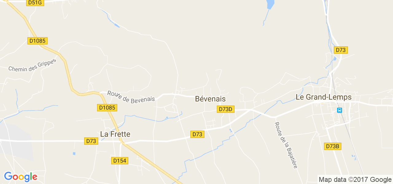 map de la ville de Bévenais