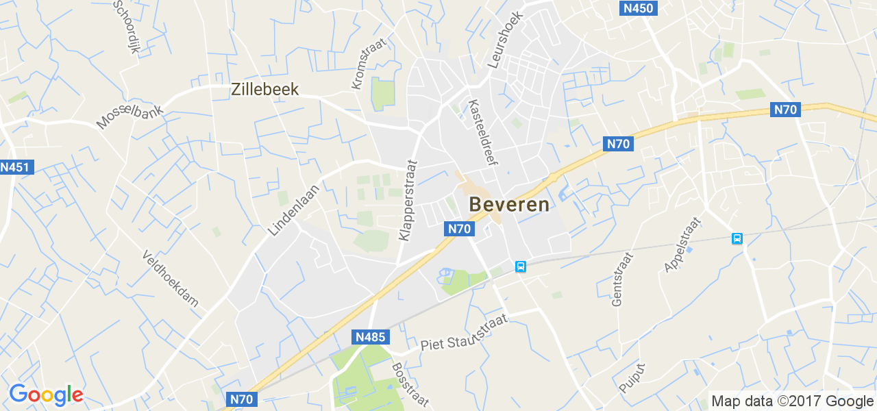 map de la ville de Beveren