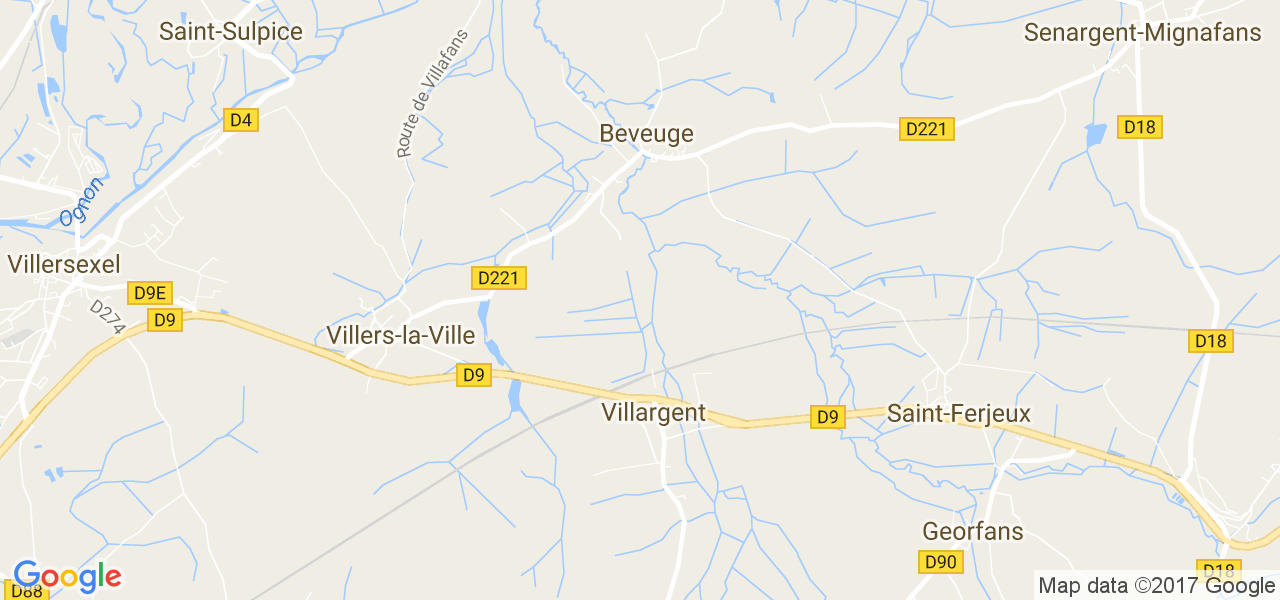 map de la ville de Beveuge