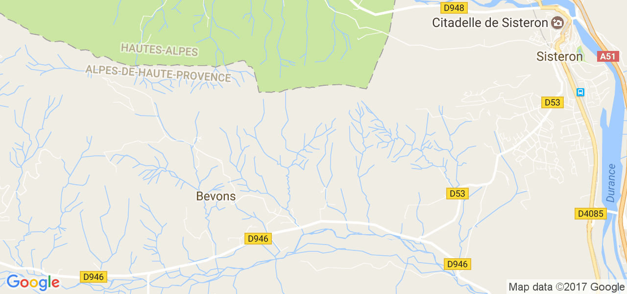 map de la ville de Bevons