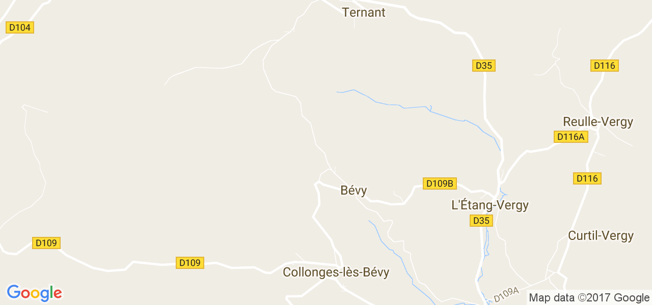 map de la ville de Bévy