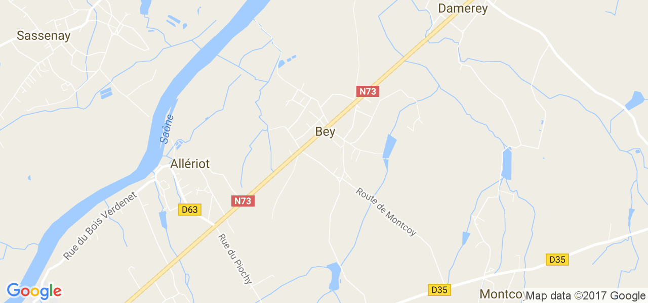 map de la ville de Bey