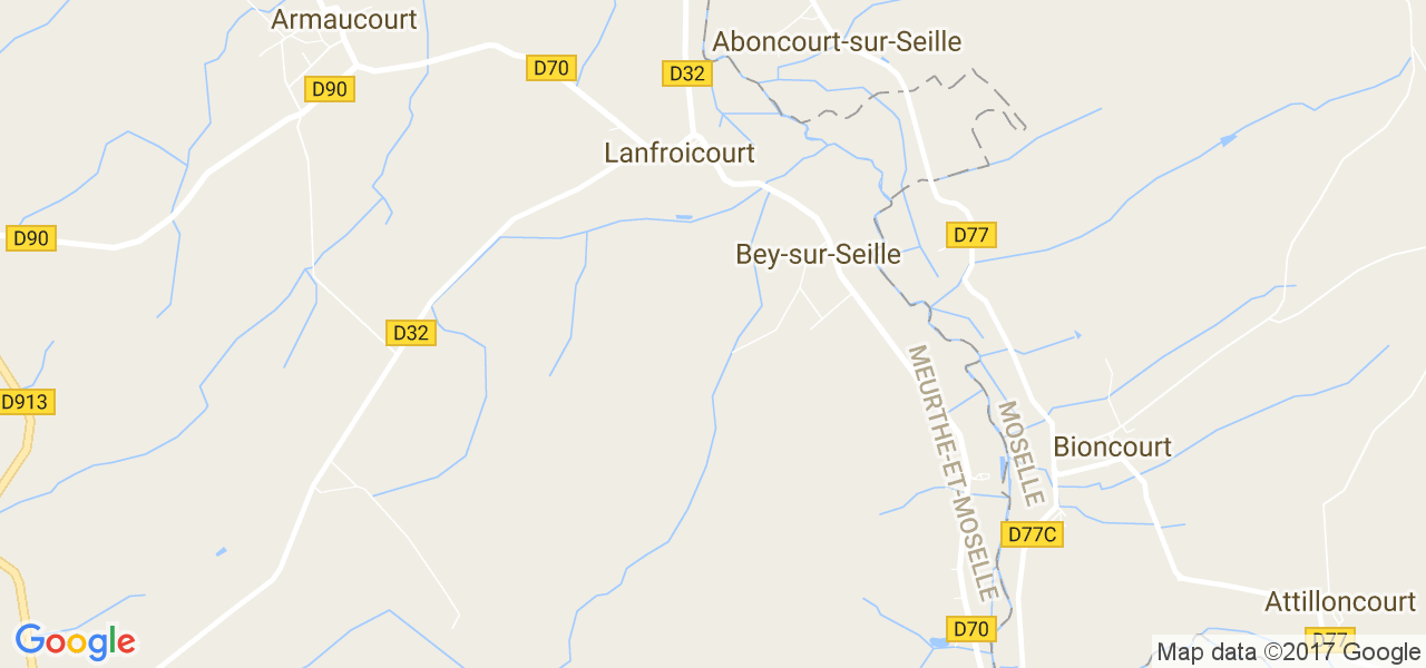 map de la ville de Bey-sur-Seille