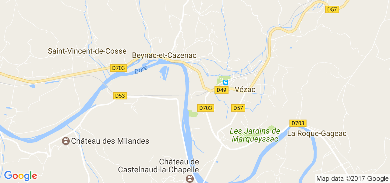 map de la ville de Beynac-et-Cazenac