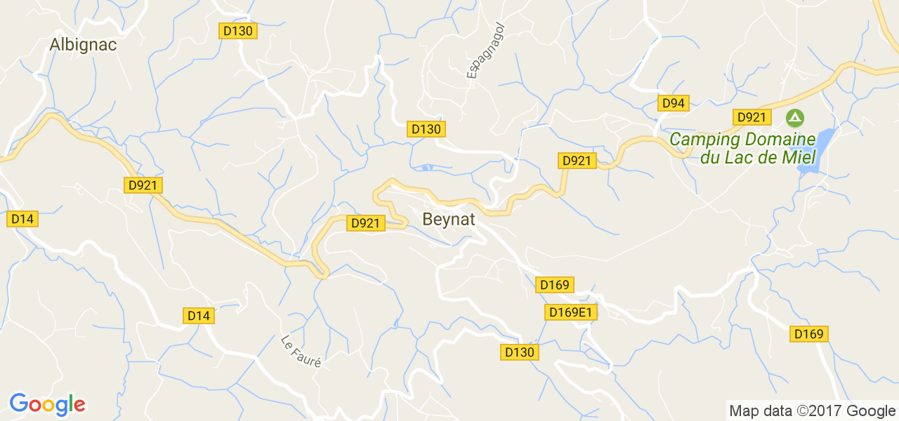 map de la ville de Beynat